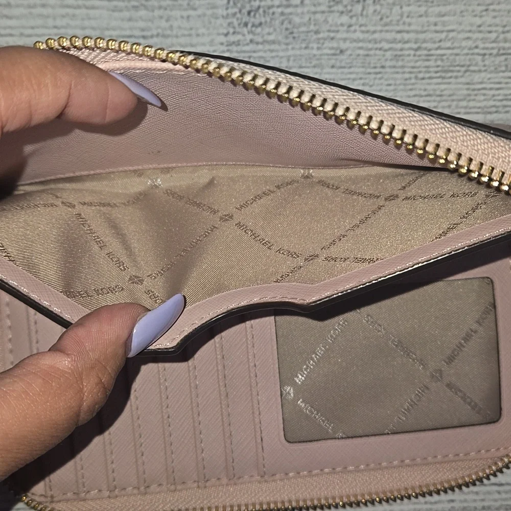 Michael Kors Pebbled Leather Smartphone Wristlet Light Pink/Gold